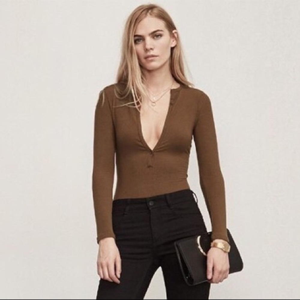 Reformation Ribbed Body Suit